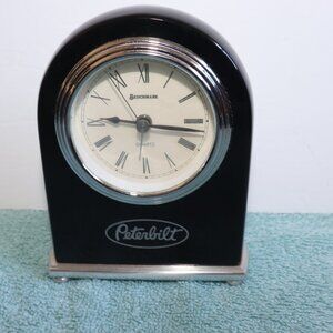 Vintage Peterbilt Benchmark Quartz Black & Silver Desk Clock & Alarm RARE